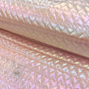 Pikowana tkanina Fancy hearts pink