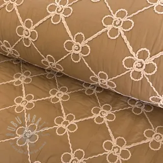 Pikowana tkanina Flower design light brown