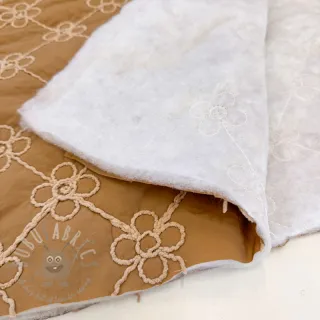 Pikowana tkanina Flower design light brown