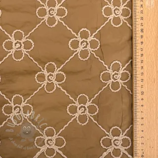 Pikowana tkanina Flower design light brown