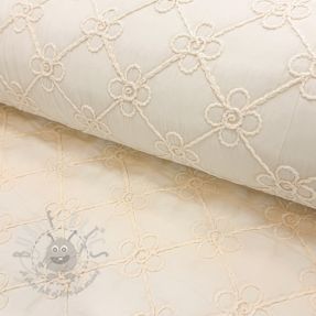 Pikowana tkanina Flower design offwhite