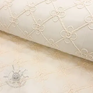 Pikowana tkanina Flower design offwhite