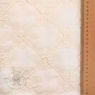 Pikowana tkanina Flower design offwhite
