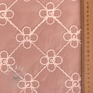 Pikowana tkanina Flower design old pink