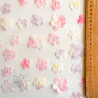 Tiul RETRO Flowers light pink