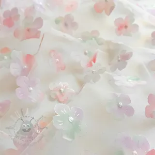 Tiul RETRO Flowers lavender