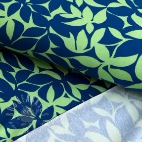 Dresówka drapana SOFT Leaves green navy