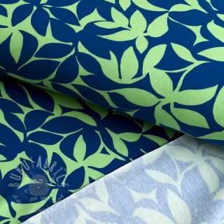 Dresówka drapana SOFT Leaves green navy