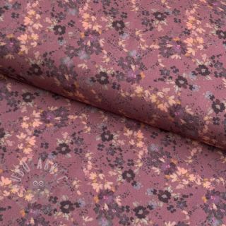 Wiskoza ROSELLA STRETCH Tossed flowers rosewood digital print