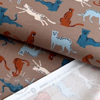 Dresówka drapana SOFT Leopard taupe ORGANIC