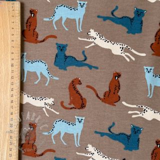 Dresówka drapana SOFT Leopard taupe ORGANIC