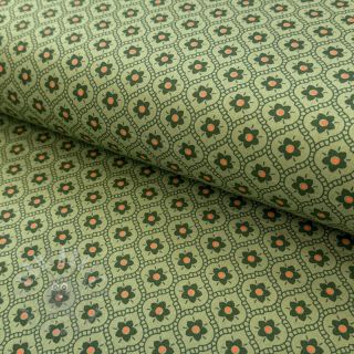 Bawełniana tkanina Flowers moss green