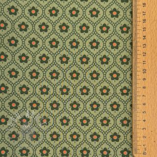 Bawełniana tkanina Flowers moss green