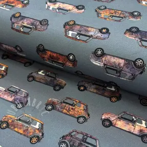 Tkanina dekoracyjna Cars blue shadow digital print