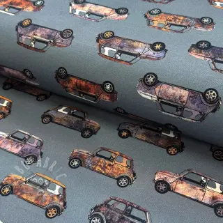 Tkanina dekoracyjna Cars blue shadow digital print