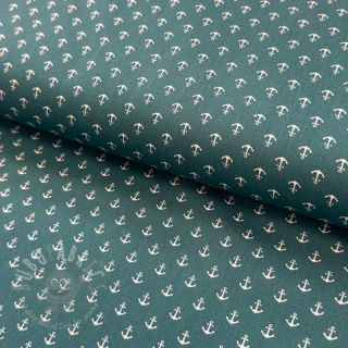 Bawełniana tkanina Petit anchors petrol