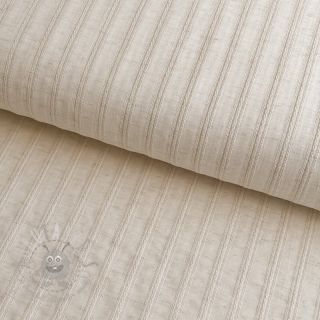 Bawełniana tkanina LINEN JACQUARD Stripes beige