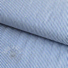 Bawełniana tkanina YARN DYED Stripes with studs blue