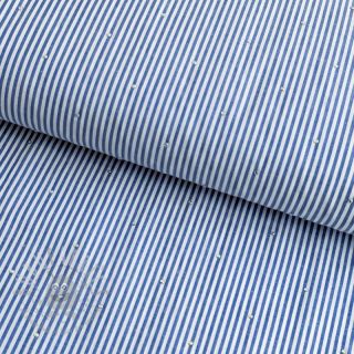 Bawełniana tkanina YARN DYED Stripes with studs blue