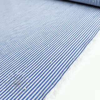 Bawełniana tkanina YARN DYED Stripes with studs blue