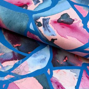 Bawełniana tkanina SATIN Resonate blue digital print