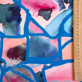 Bawełniana tkanina SATIN Resonate blue digital print