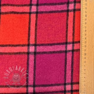 Tkanina na kostium damski BRUSHED Check cerise