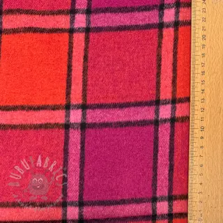 Tkanina na kostium damski BRUSHED Check cerise