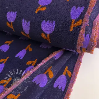 Tkanina płaszczowa TEDDY JACQUARD Tulips navy