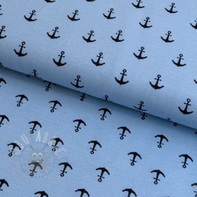 Jersey GLITTER Anchor light blue