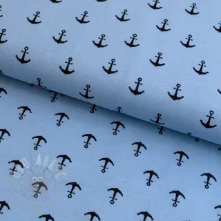 Jersey GLITTER Anchor light blue