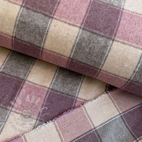Tkanina na kostium damski YARN DYED BRUSHED Check blush