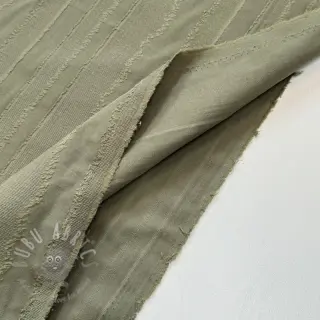 Bawełniana tkanina JACQUARD Stripes army green