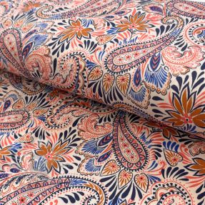 Jersey VISCOSE Paisley orange digital print