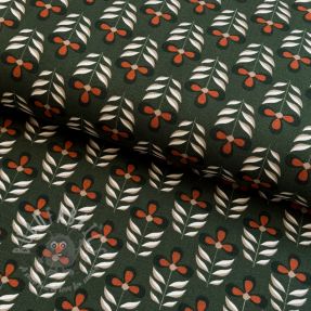 Tkanina dekoracyjna Flowers old green