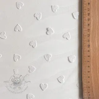 Tiul Flock shiny hearts offwhite