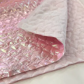 Pikowana tkanina Fancy hearts light pink
