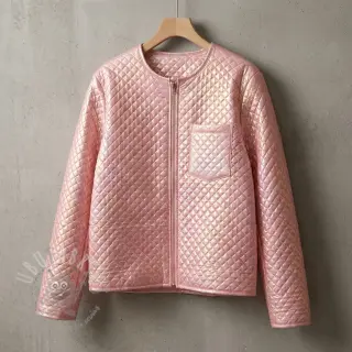 Pikowana tkanina Fancy diamonds light pink