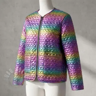 Pikowana tkanina Fancy hearts multi