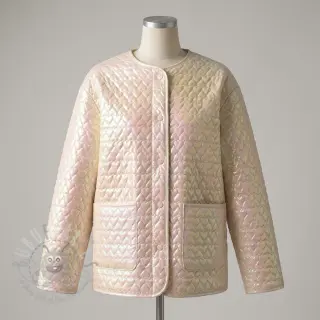 Pikowana tkanina Fancy hearts baby pink
