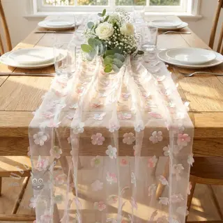 Tiul RETRO Flowers lavender