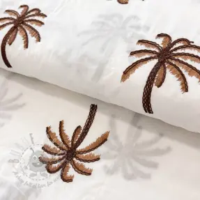 Bawełniana tkanina VOILE EMBROIDERY Palm brown