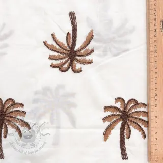 Bawełniana tkanina VOILE EMBROIDERY Palm brown