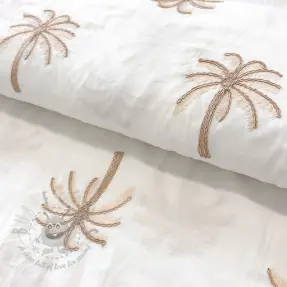 Bawełniana tkanina VOILE EMBROIDERY Palm cream