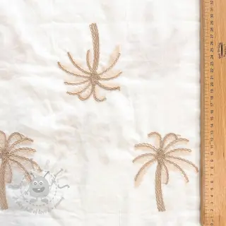 Bawełniana tkanina VOILE EMBROIDERY Palm cream