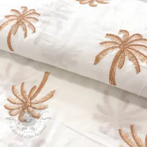 Bawełniana tkanina VOILE EMBROIDERY Palm naturals