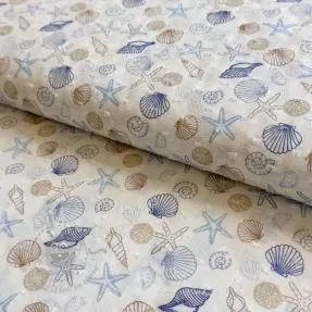 Bawełniana tkanina DOBBY Shells digital print