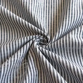 Len z bawełną Stripe navy