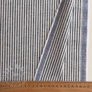 Len z bawełną Stripe navy