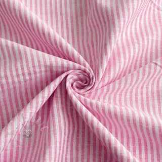 Len z bawełną Stripe fuchsia